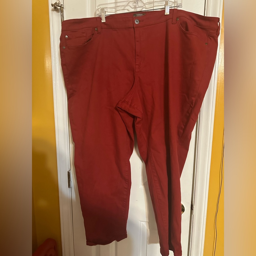 Torrid Red Boyfriend Straight Jeans